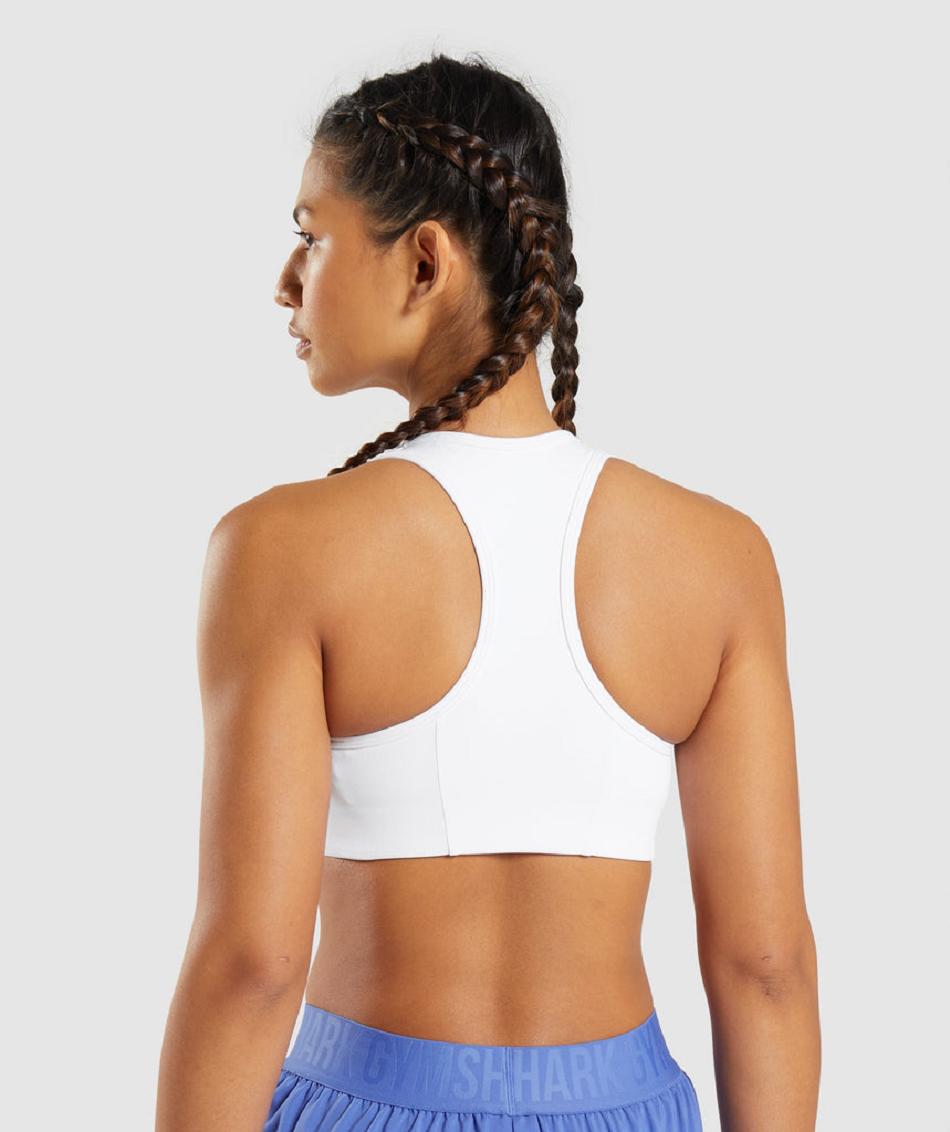 Sujetadores Deportivos Gymshark Essential Racer Back Mujer Blancas | CO 2136ZUT